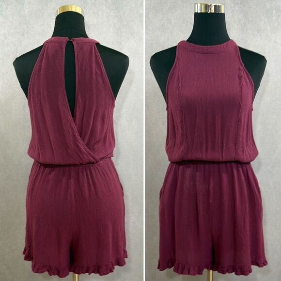 Mossimo Plum Open Back Romper - Picture 1 of 7
